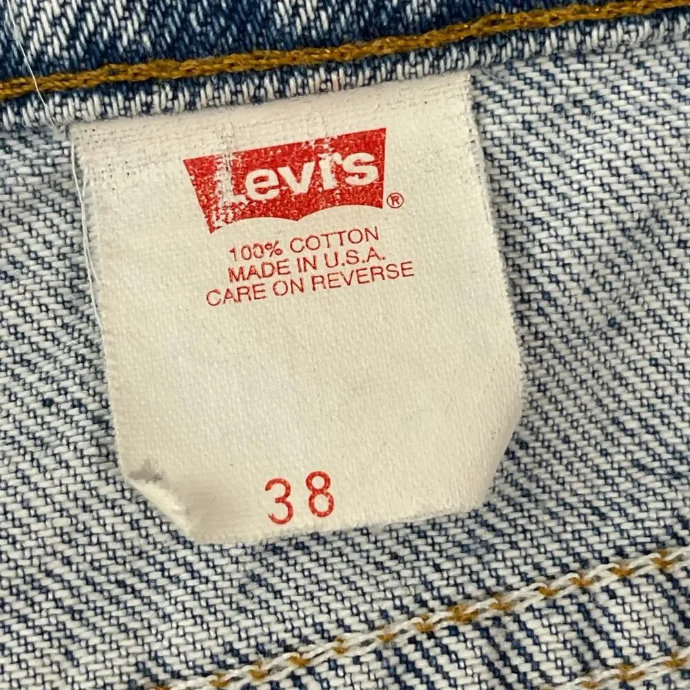 Vintage Orange Tab Levi’s 550 Light Wash Denim Shorts Sz 38 Baggy Y2K Dad Shorts